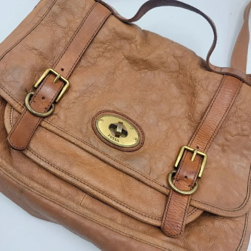 Fossil Beautiful Leather Vintage‎ Reissue Messenger Crossbody Satchel Bag ZB4617
